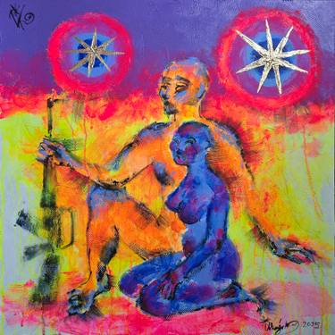 Original Expressionism Love Painting by Kenneth Abraham