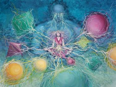 Original Conceptual Outer Space Paintings by Elena Sokolova Azyazova