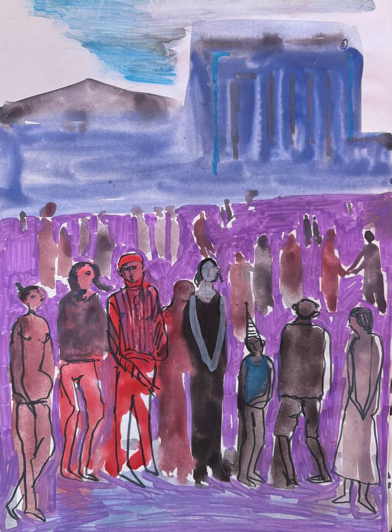Original Abstract People Paintings by Levan Chabukiani