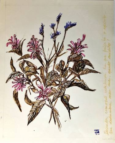 Original Symbolism Floral Mixed Media by Sandra Patrícia Ferreira
