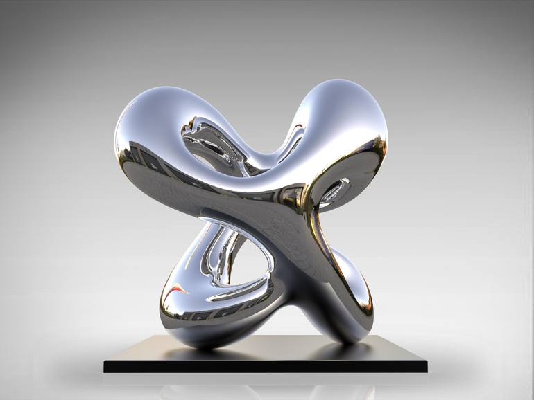 Original Geometric Abstract Sculpture by Daniel Kei Wo