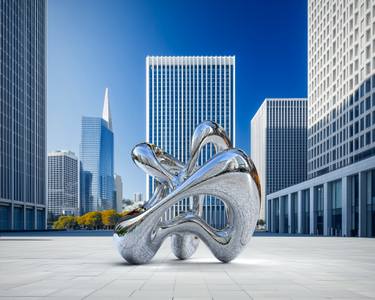 Original Geometric Abstract Sculpture by Daniel Kei Wo
