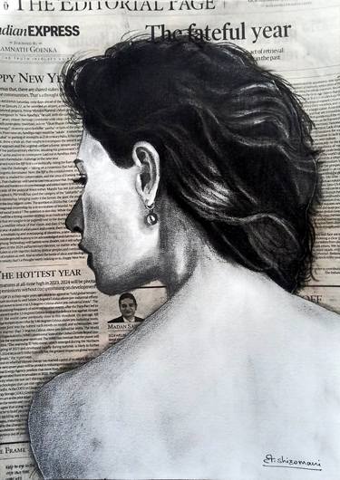 Original Figurative Women Drawings by Somnath Tambe