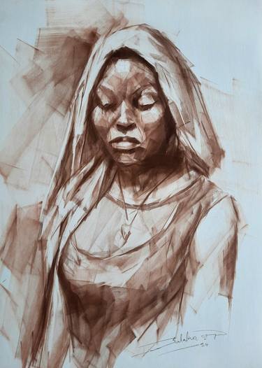 Original Cubism Health & Beauty Drawing by Salako Olajide