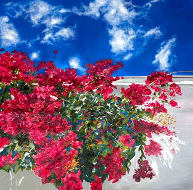 Original Abstract Expressionism Floral Painting by Rebeca Lorbada