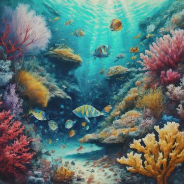 Original Artificial Intelligence Seascape Digital by Chanu Pinyokool