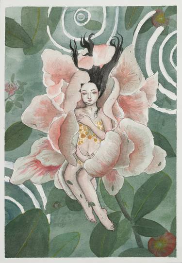 Original Illustration Floral Drawing by Xiaotian Qin