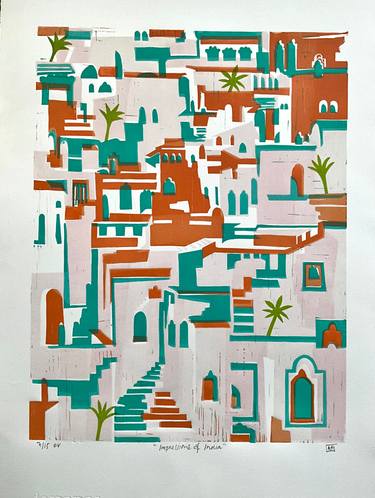 Original Abstract Expressionism Architecture Printmaking by Alison Headley
