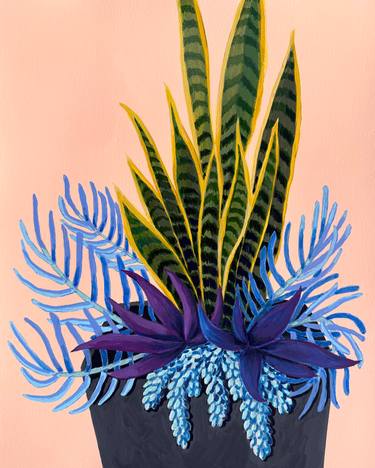 Original Abstract Botanic Painting by Michael Pfleghaar