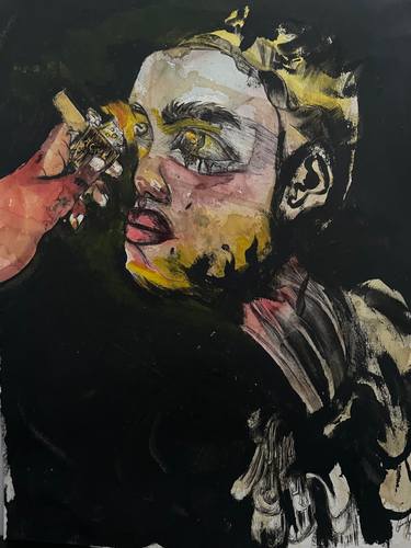 Original Expressionism Light Mixed Media by Aqhoshile Gomeni