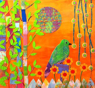 Original Art Nouveau Garden Collage by Bevilacqua Egle Formigoni
