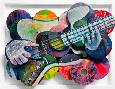 Original Abstract Expressionism Music Mixed Media by Bonnie Sprung