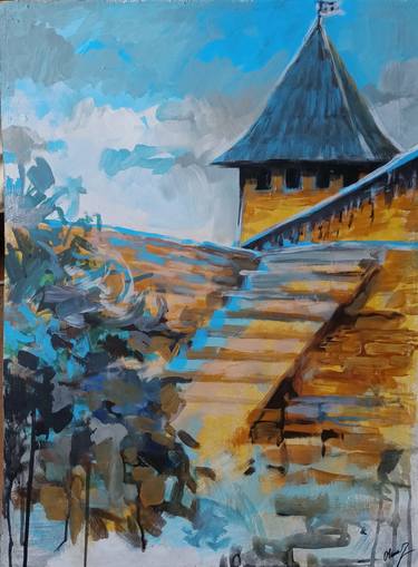 Original Abstract Expressionism Architecture Paintings by Olena Zvyagintseva