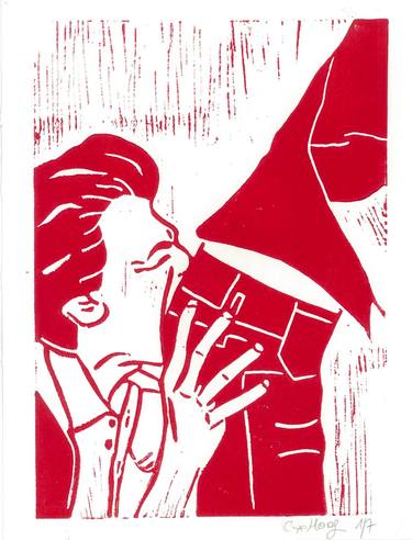 Original Expressionism Love Printmaking by Claire Moog