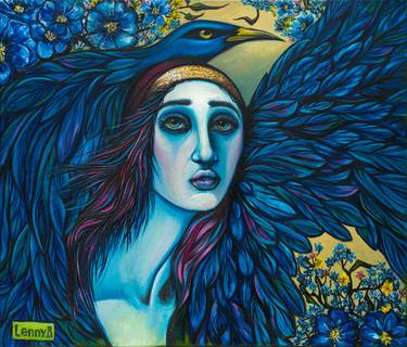 Original Symbolism Fantasy Painting by Lenny B