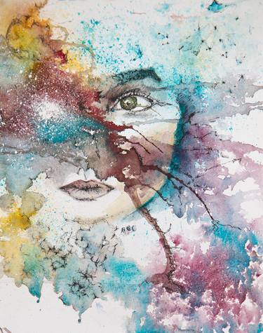 Original Portraiture Outer Space Paintings by Kamila Matla-Tomczyk