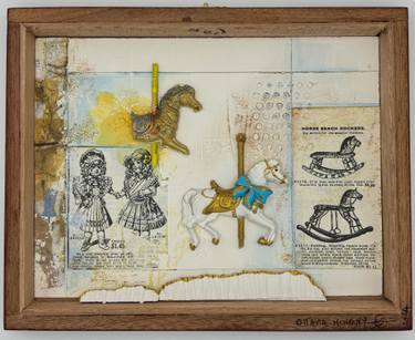 Original Abstract Horse Mixed Media by Ottavia Mchenry