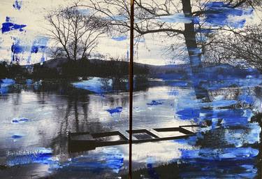 Original Abstract Expressionism Boat Mixed Media by Vasileia  Sarri