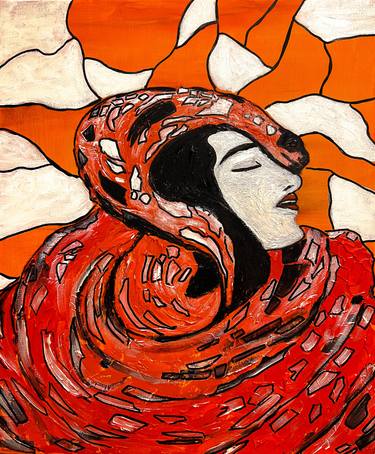 Original Abstract Expressionism People Painting by Maksim Gorshkov