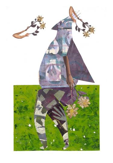 Original Abstract Animal Mixed Media by Nandi Jordan