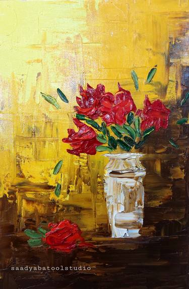 Original Abstract Floral Painting by Saadya Batool