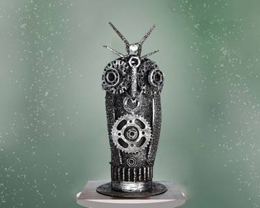Original Black & White Abstract Sculpture by Abeer Adel