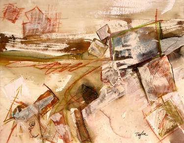 Original Abstract Landscape Mixed Media by Maxine Taylor