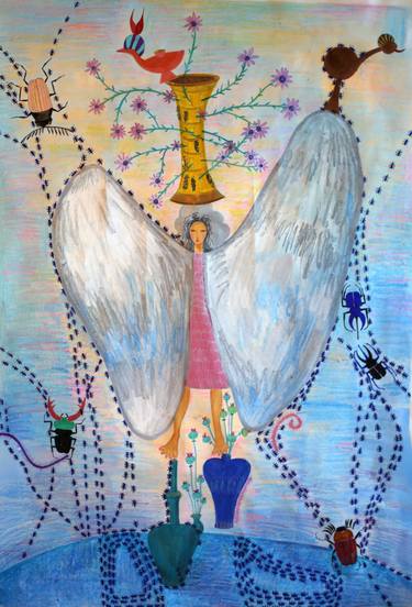 Original Contemporary Women Mixed Media by Soo Young Kim