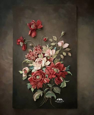 Original Art Deco Floral Sculpture by Swati Yadav