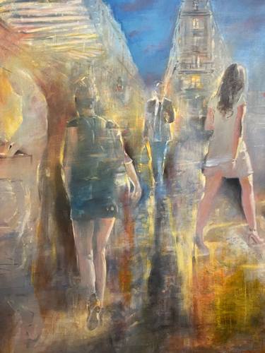 Original Art Deco Cities Painting by Gregg Chadwick