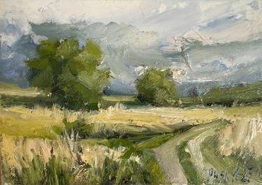 Original Impressionism Landscape Painting by Kseniia Pushina