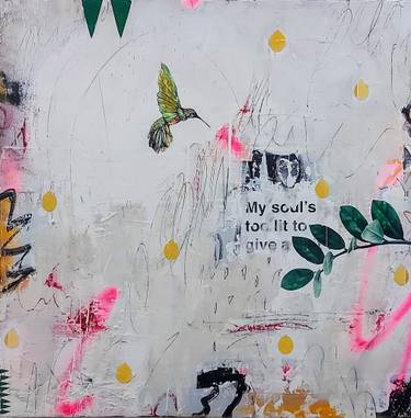 Original Abstract Animal Mixed Media by Maryline Lemaitre