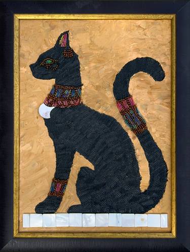 Original Contemporary Cats Mixed Media by Plamena Papazova
