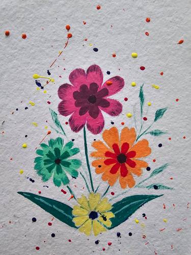 Original Abstract Botanic Painting by Geetank Tamta