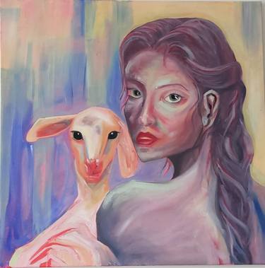 Original Painterly Abstraction People Painting by Miljana Gotovac