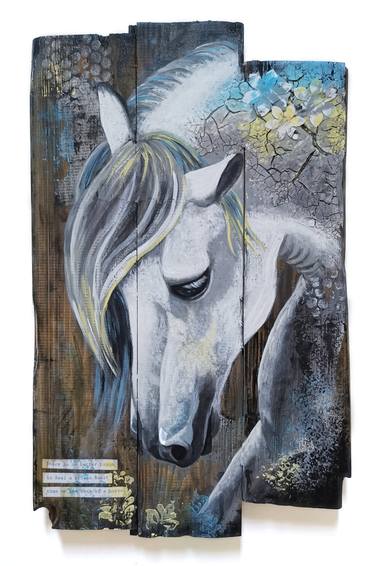 Original Expressionism Horse Mixed Media by Melinda Babai