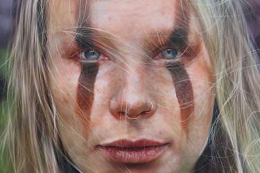 Original Photorealism People Painting by Roos Van Der Vliet