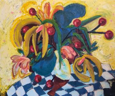 Original Abstract Expressionism Still Life Painting by Anahid Ypres
