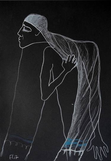 Original Expressionism Religious Drawings by Elisheva Nesis