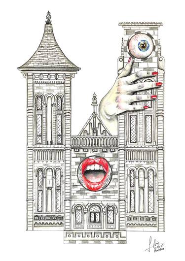 Original Surrealism Architecture Drawings by Mine Dilmaç