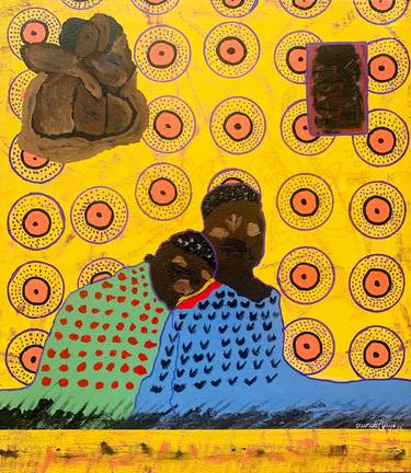 Original Abstract Expressionism Love Painting by Olumide Ajayi