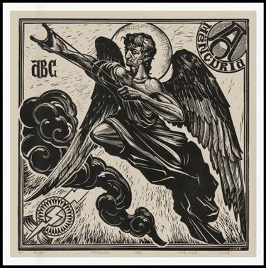 Original Art Nouveau Religion Printmaking by Klodian Luca