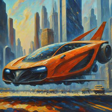 Original Abstract Expressionism Car Digital by Joanna Jachimczyk