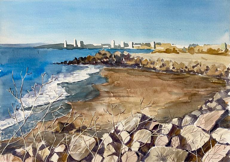 Print of Color Field Painting Seascape Paintings by Katerina Morozova