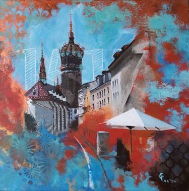 Original Abstract Expressionism Architecture Paintings by Gregor Hildebrandt