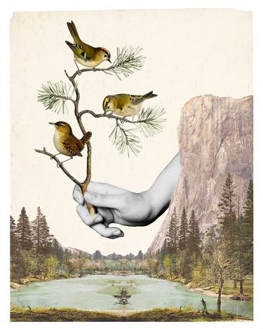 Original Surrealism Landscape Collage by Briana Carman