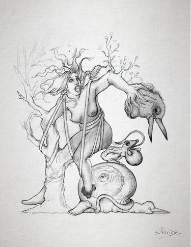 Original Classicism Nature Drawings by Stavros Mitides
