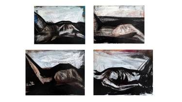 Original Abstract Expressionism People Mixed Media by Julia Hadupyak