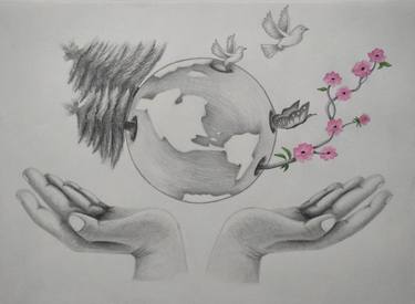 Original Contemporary Botanic Mixed Media by Yelyzaveta Rabadanova