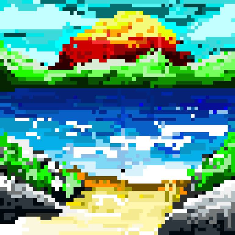 Original Art Deco Beach Digital by Masterpiece Moments